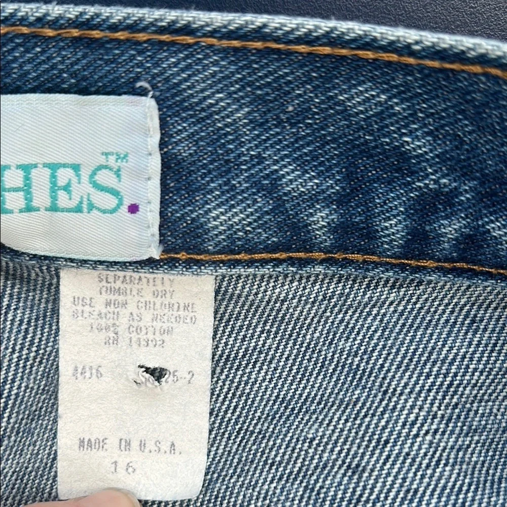 Vintage 90s USA Made Denim Midi Skirt Women 16 High Rise Blue Jean Skirt Normcor